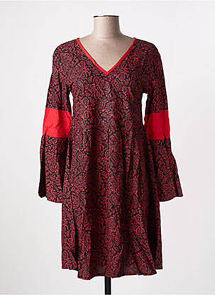 Rochie midi imprimeu fantezie mâneci lungi roșu SINOE BY BAMBOO'S femeie