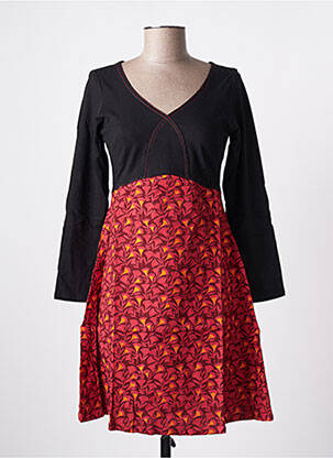 Rochie scurtă croială evazată mâneci lungi roșu SINOE BY BAMBOO'S femeie