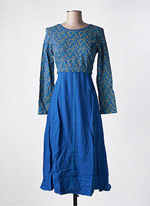 Rochie midi imprimeu fantezie mâneci lungi albastru SINOE BY BAMBOO'S femeie