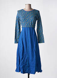 Rochie midi imprimeu fantezie mâneci lungi albastru SINOE BY BAMBOO'S femeie