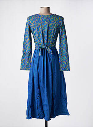 Rochie midi imprimeu fantezie mâneci lungi albastru SINOE BY BAMBOO'S femeie