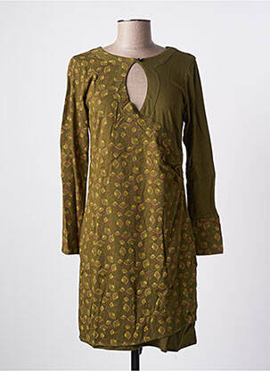 Rochie midi imprimeu fantezie mâneci lungi verde SINOE BY BAMBOO'S femeie