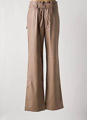 Pantalon larg talie cu cleme talie înaltă bej MANGO femeie