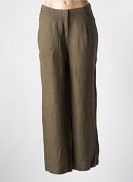 Pantalon larg talie cu cleme talie înaltă verde TOM TAILOR femeie