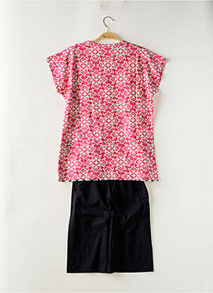 Pijamale scurte imprimeu fantezie roz ROSE POMME femeie