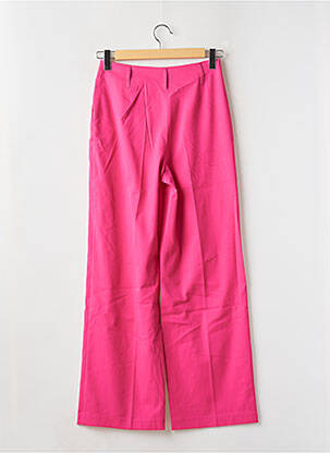 Pantalon larg talie cu cleme talie înaltă roz NAF NAF femeie