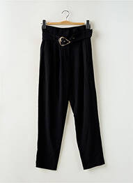 Pantalon drept țesătură crep talie înaltă negru MORGAN femme
