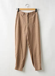 Pantalon drept talie cu cleme talie înaltă bej GUESS femeie