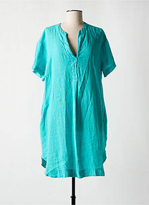 Tunică mâneci scurte albastru BLANC BOHEME femeie