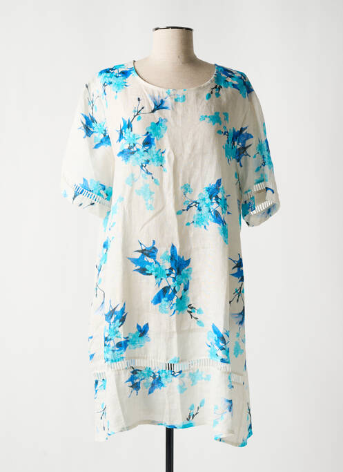 Tunică mâneci scurte albastru BLANC BOHEME femeie