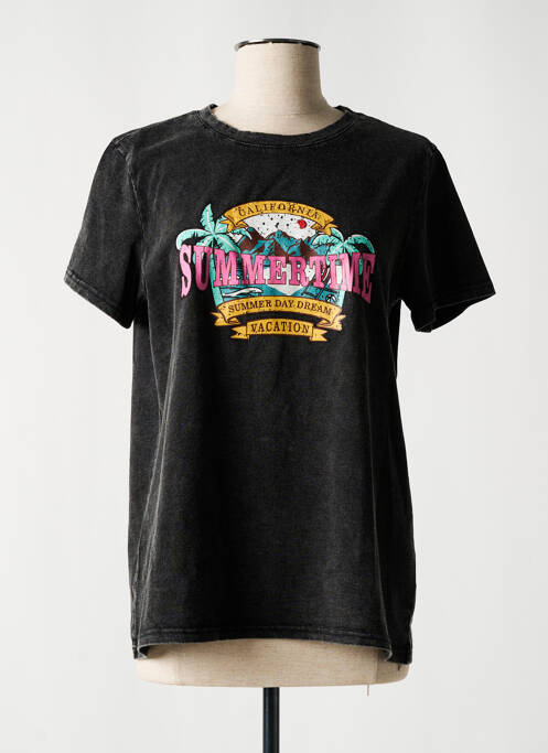 Tricou serigrafie mâneci scurte negru JUBYLEE femme