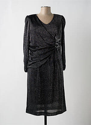 Rochie midi mâneci lungi mâneci lungi negru JOMHOY femeie