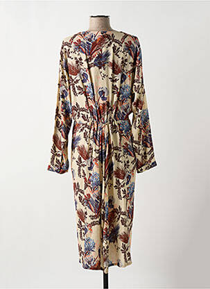 Rochie midi imprimeu floral mâneci lungi bej MOS MOSH femeie