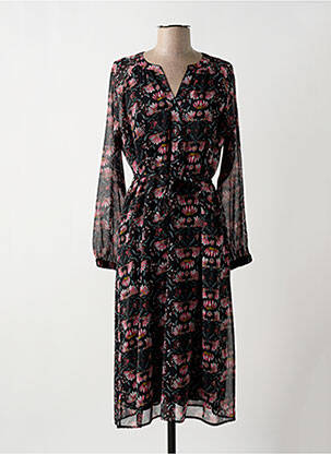 Rochie midi imprimeu floral mâneci lungi negru STREET ONE femeie