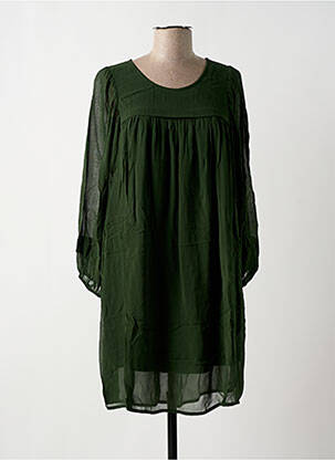 Rochie scurtă croială evazată mâneci lungi verde FRACOMINA femeie