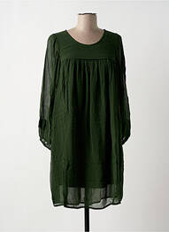 Rochie scurtă croială evazată mâneci lungi verde FRACOMINA femeie