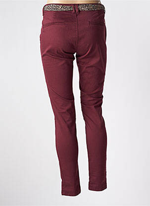 Pantalon chino țesătură poplin mărime normală roșu LE TEMPS DES CERISES femeie