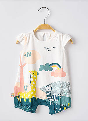 Salopetă pentru bebeluși alb BOBOLI fată