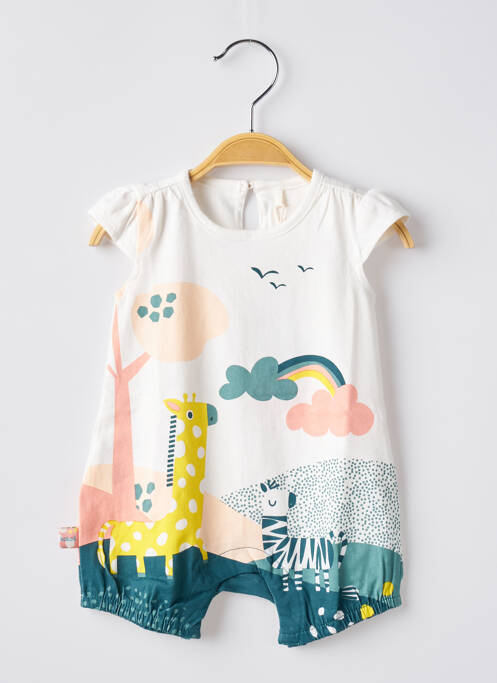 Salopetă pentru bebeluși alb BOBOLI fată