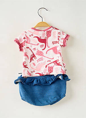 Set pantaloni tip de tricou roz BOBOLI fată