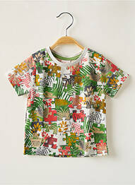 Tricou croială dreaptă mâneci scurte verde BOBOLI băiat