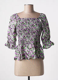 Top guler pătrat mâneci 3/4 verde KAFFE femme