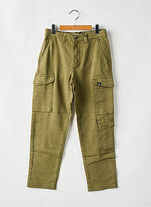 Pantalon cargo buzunare mărime reglabilă verde GARCIA fată