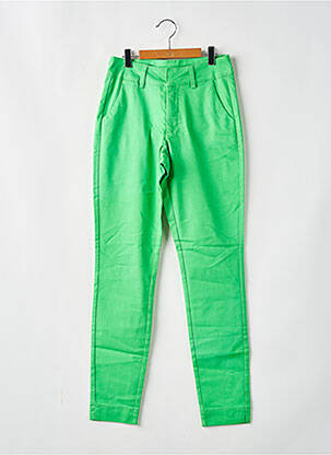 Pantalon chino țesătură poplin mărime normală verde KAFFE femeie