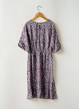 Rochie midi guler rotund mâneci 3/4 violet GARCIA fată