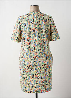 Rochie midi imprimeu fantezie mâneci scurte verde GARCIA femeie