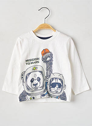 Tricou mâneci lungi mâneci lungi alb BOBOLI băiat