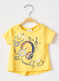 Tricou croială dreaptă mâneci scurte galben BOBOLI fille