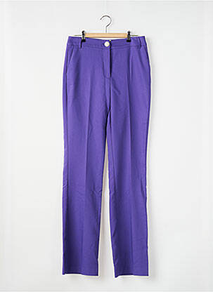 Pantalon drept închidere cu fermoar sub clapetă cu nasturi violet MORGAN femeie