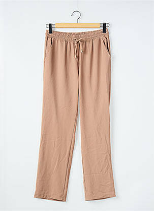 Pantalon drept talie elastică bej BELLITA femeie