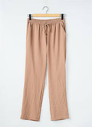 Pantalon drept talie elastică bej BELLITA femeie