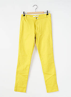 Pantalon slim buzunare galben MANGO femeie