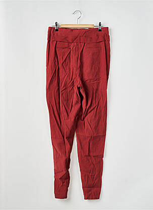 Pantalon drept talie cu cleme talie înaltă roșu NAF NAF femeie