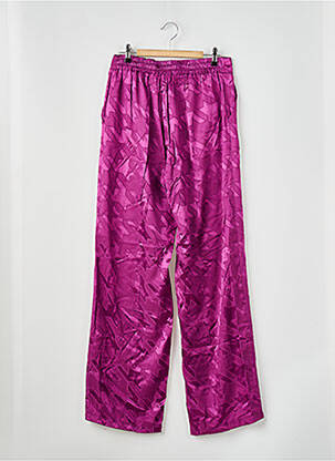 Pantalon larg croială fluidă talie înaltă violet AMELIE & AMELIE femeie