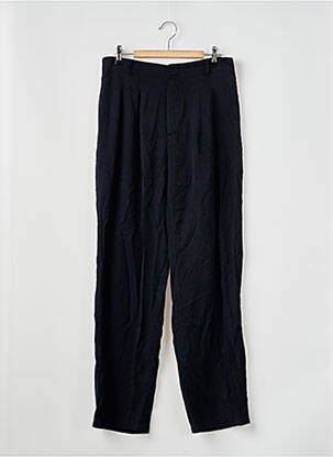 Pantalon larg talie cu cleme talie înaltă albastru MEXX femeie