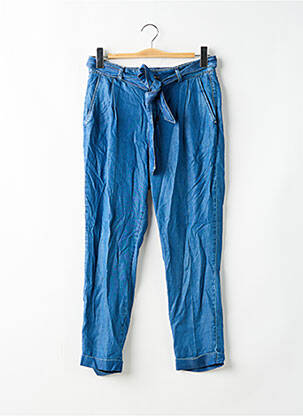Pantalon chino închidere cu fermoar sub clapetă cu nasturi talie înaltă albastru KOCCA femeie