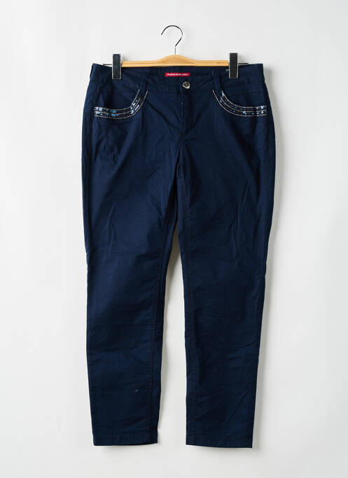 Pantalon slim țesătură poplin albastru STREET ONE femme