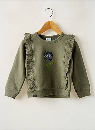 Hanorac broderie mâneci lungi verde BOBOLI fată