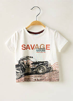 Tricou imprimeu fantezie mâneci scurte alb BOBOLI băiat