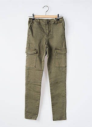 Pantalon cargo subțire talie elastică verde GARCIA băiat