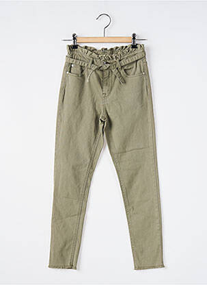 Pantalon slim talie elastică talie elastică verde GARCIA fată