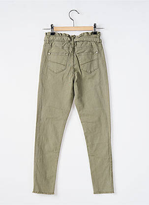 Pantalon slim talie elastică talie elastică verde GARCIA fată