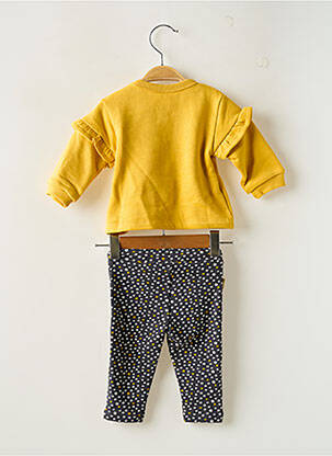 Set pantaloni mâneci lungi galben BOBOLI fată