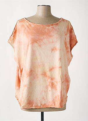 Tricou guler rotund mâneci scurte portocalie MAEVY femeie