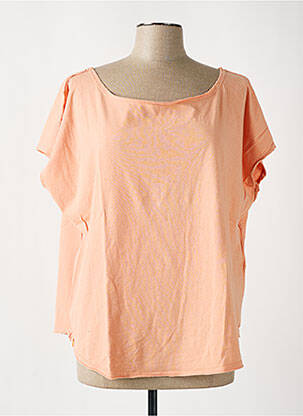 Tricou guler rotund mâneci scurte portocalie MAEVY femeie