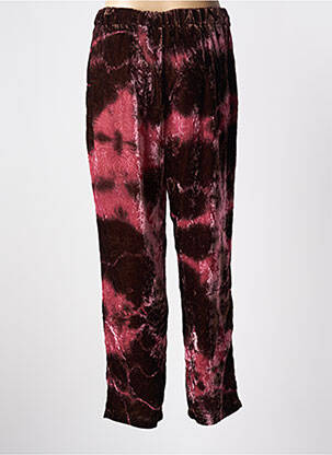 Pantalon drept talie elastică roz LES BLONDINETTES femeie